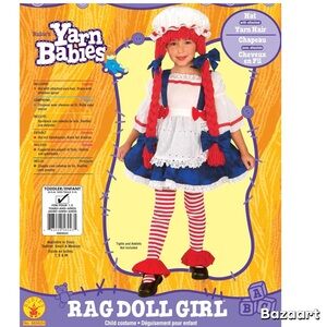 Sz 2-4 Toddler Raggedy Anne Rubies Rag Doll Girl Costume New
